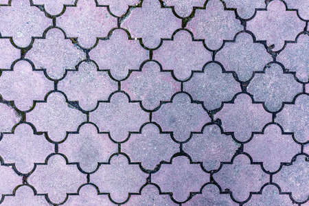 Background view of the shapes and textures of the paving blocks from aboveの写真素材