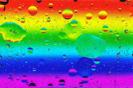 abstract colorful background of oil small and many bubbles on water surface