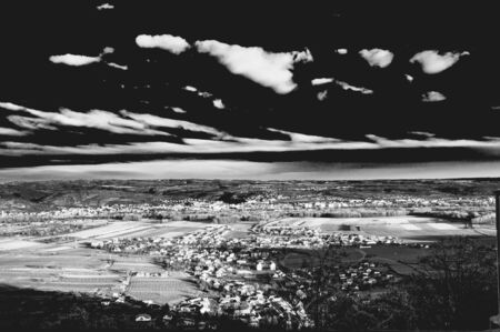 Black/White picture of Furth in winterの写真素材