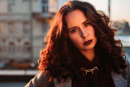 Portrait of business woman outside the officeの写真素材