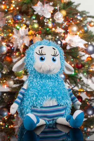 Toy near the New Year's treeの写真素材