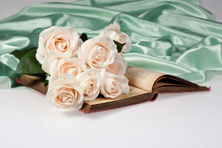 Still life with flowers on a studio backgroundの写真素材