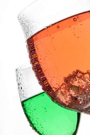 Liquid in the glass on a studio backgroundの写真素材