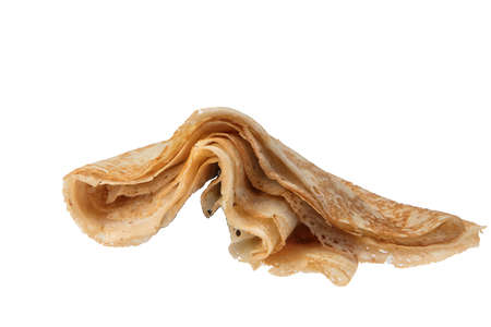 Pancake on an isolated white studio backgroundの写真素材