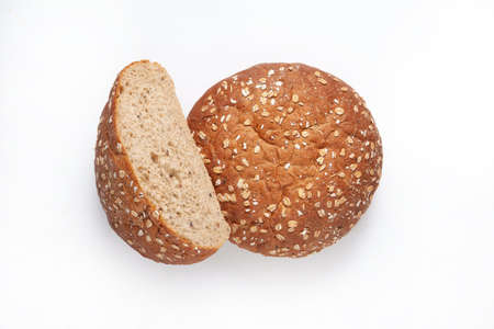 Bread on an isolated white studio backgroundの写真素材