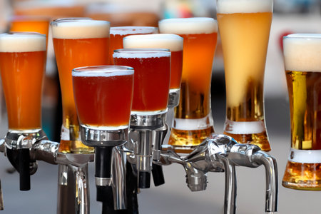 Beer in old small townの素材