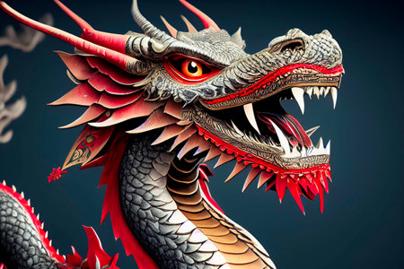 Image of traditional Eastern Asia dragonの素材