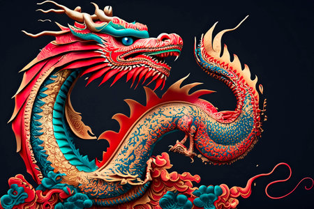 Image of traditional Eastern Asia dragonの素材