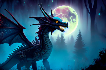 Image of traditional Eastern Asia dragonの素材