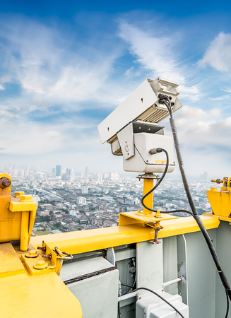 The traffic security camera on public bridge