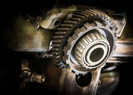 Grunge and rusty machine in dark toneの写真素材