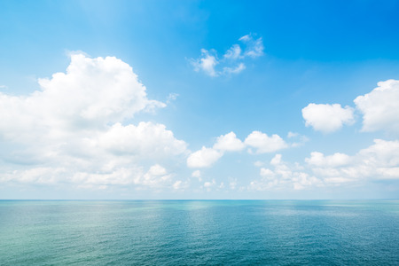 Blue sky at sea on sunny dayの写真素材