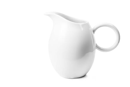 Ceramic jug isolated on white background with clipping pathの写真素材
