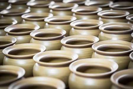 New pottery product in produce step at the factoryの写真素材