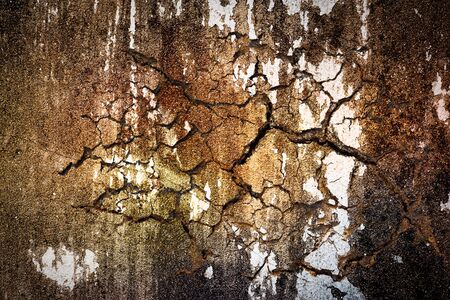 Cracked grunge concrete wall for background and texture material