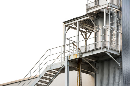 Fire escape isolated on white background with clipping pathの写真素材