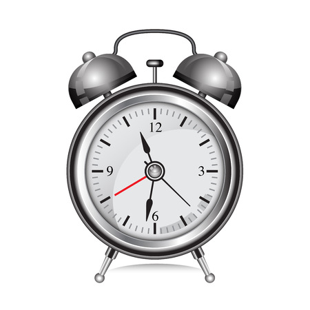 Vector modern silver metallic alarm clockのイラスト素材