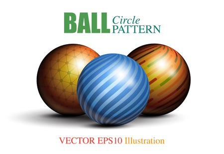 Pattern on 3D circle ball, vector illustration graphicのイラスト素材