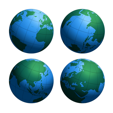 Earth globes world map, vector illustrationのイラスト素材