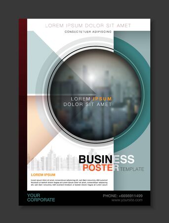 Business poster template design, a4 scale, red blue and black color theme, vector illustrationの写真素材