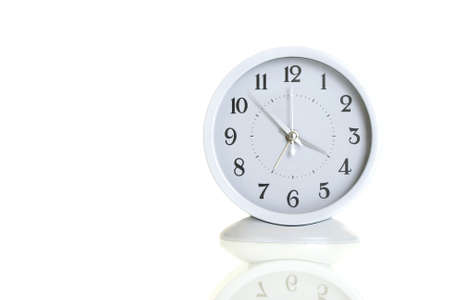 white clock on a white backgroundの写真素材