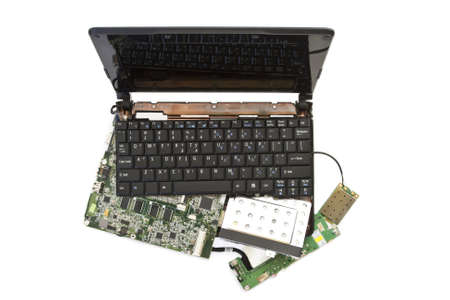 notebook laptop disassembled into parts 