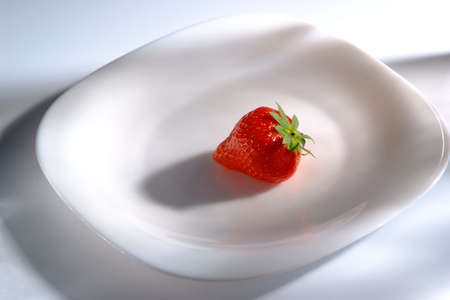 strawberry on plateの写真素材