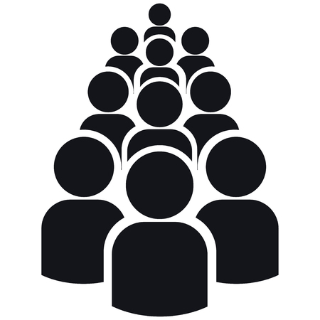 Icon of group of ten people silhouettes. Simple vector illustration. Isolated on a white background.のイラスト素材