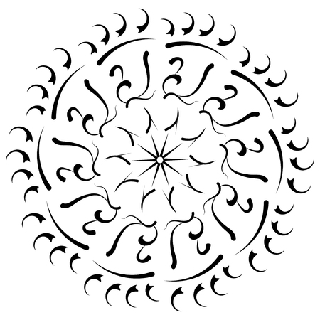 Mandala geometric ornament. Vector illustration. Black tracery on a white background.のイラスト素材