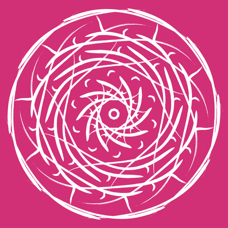 Mandala  illustration. Coloring for adults. Round abstract floral oriental pattern, vintage decorative elements. On a colored background.の写真素材