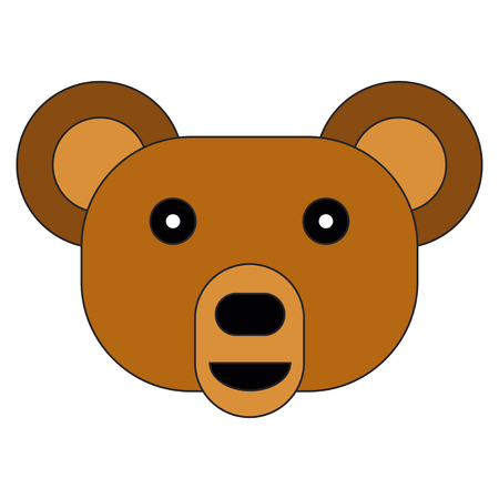 Bear face on a white background.  illustration of a bears head.の写真素材