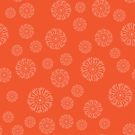 Mandala seamless pattern on a colored background. Coloring pages for adults. Coloring book. Ornamental hand drawn doodle nature ornamental mandala vector.のイラスト素材