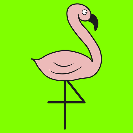 Flamingo in a cartoon style.の写真素材