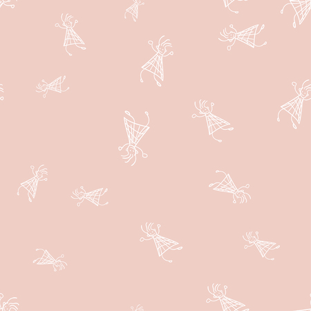 Kids seamless pattern in doodle style.の写真素材