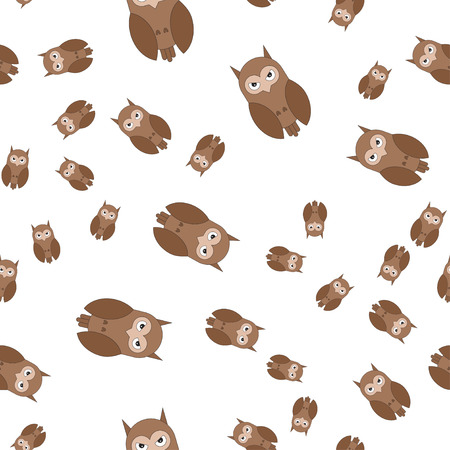 Seamless pattern made of owls. Vector illustration in cartoon style.のイラスト素材