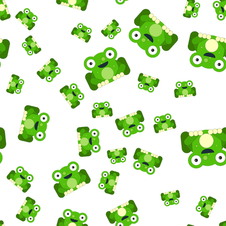 Seamless pattern of frogs. Vector illustration in cartoon style.の写真素材