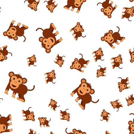 Monkey seamless pattern. Vector illustration in cartoon style.のイラスト素材