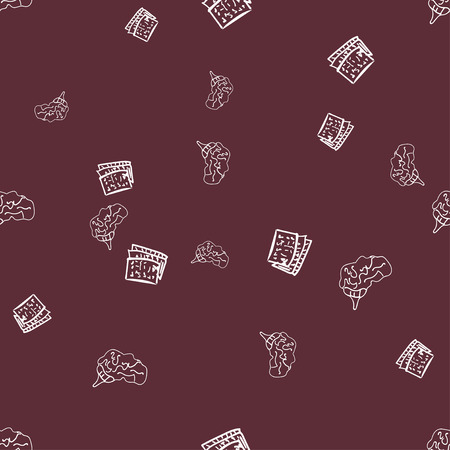 Brainstorming seamless pattern. Inspiration and the arrival of ideas. Children s drawing doodleの写真素材