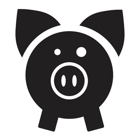Pig icon in flat style. Vector illustration on white background.のイラスト素材