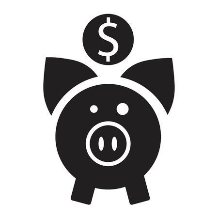 Icon pig piggy banks.  illustration on white background.の写真素材