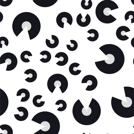 Seamless pattern of vinyl records. Vector illustration on white background.のイラスト素材