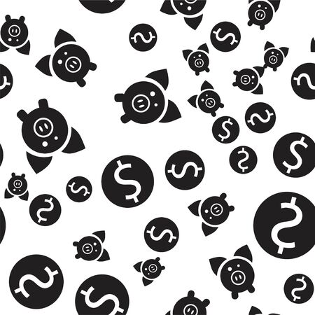 Moneyboxes seamless pattern. Vector illustration on white background.のイラスト素材