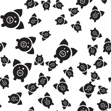 Seamless pattern of pigs. Vector illustration on white background.のイラスト素材