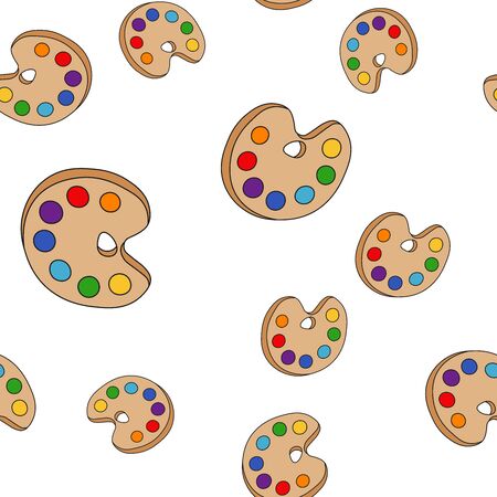 Seamless pattern from the palette to draw in Doodle style. Vector illustration.のイラスト素材