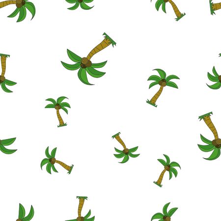 Seamless pattern of palm tree with coconut. Isolated on white background. Vector illustration.のイラスト素材