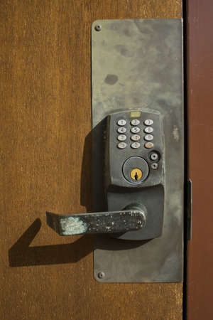Combination lock on door