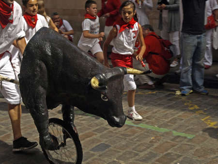 running of the bulls in Pamplona  Navarre のeditorial素材