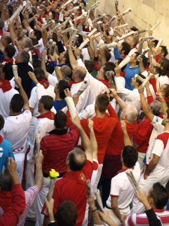 running of the bulls in Pamplona  Navarre のeditorial素材