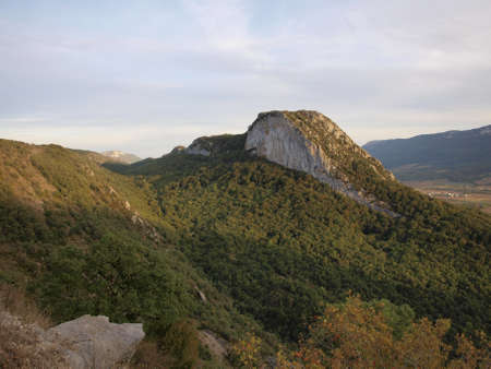  san miguel de aralar in navarre and its landscapeの写真素材