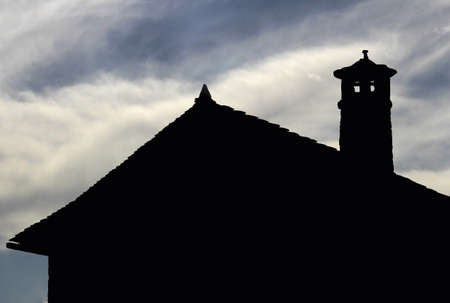 Typical chimney in Larrede (Huesca)の写真素材